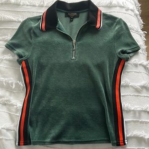 Forest Green Juicy Couture Velour Top